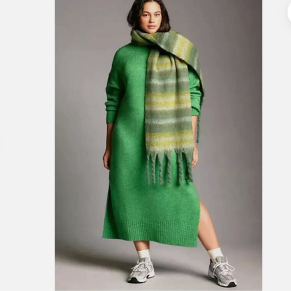 ANTHOLOGY Daily Practices turtleneck Sweater Dress with Striped Scarf